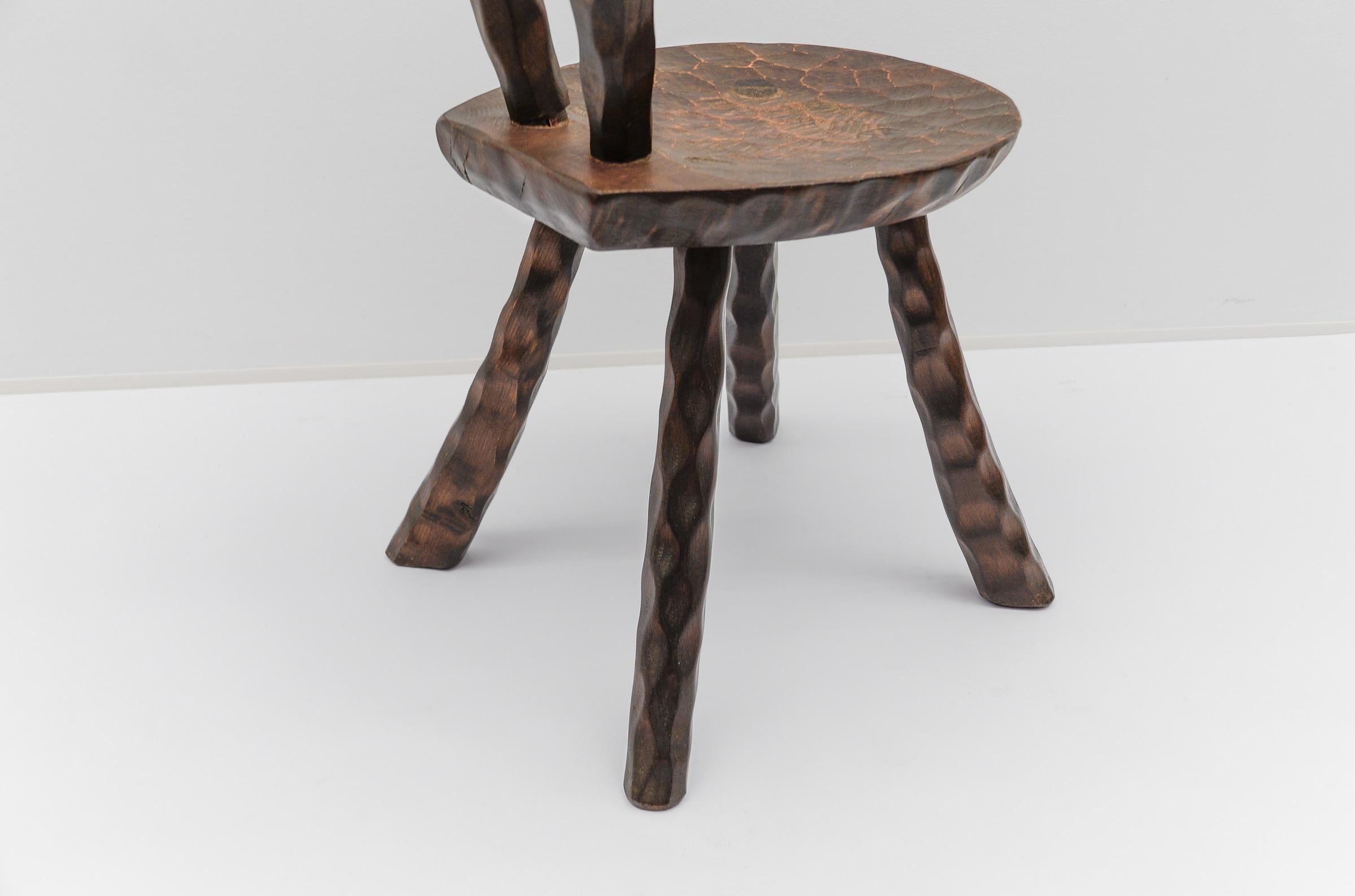 Rustic French Provincial Sculptured Chair in the Style of Alexandre Noll, 1960s 4