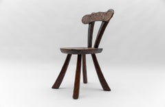 Rustic French Provincial Sculptured Chair in the Style of Alexandre Noll, 1960s