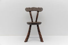Rustic French Provincial Sculptured Chair in the Style of Alexandre Noll, 1960s