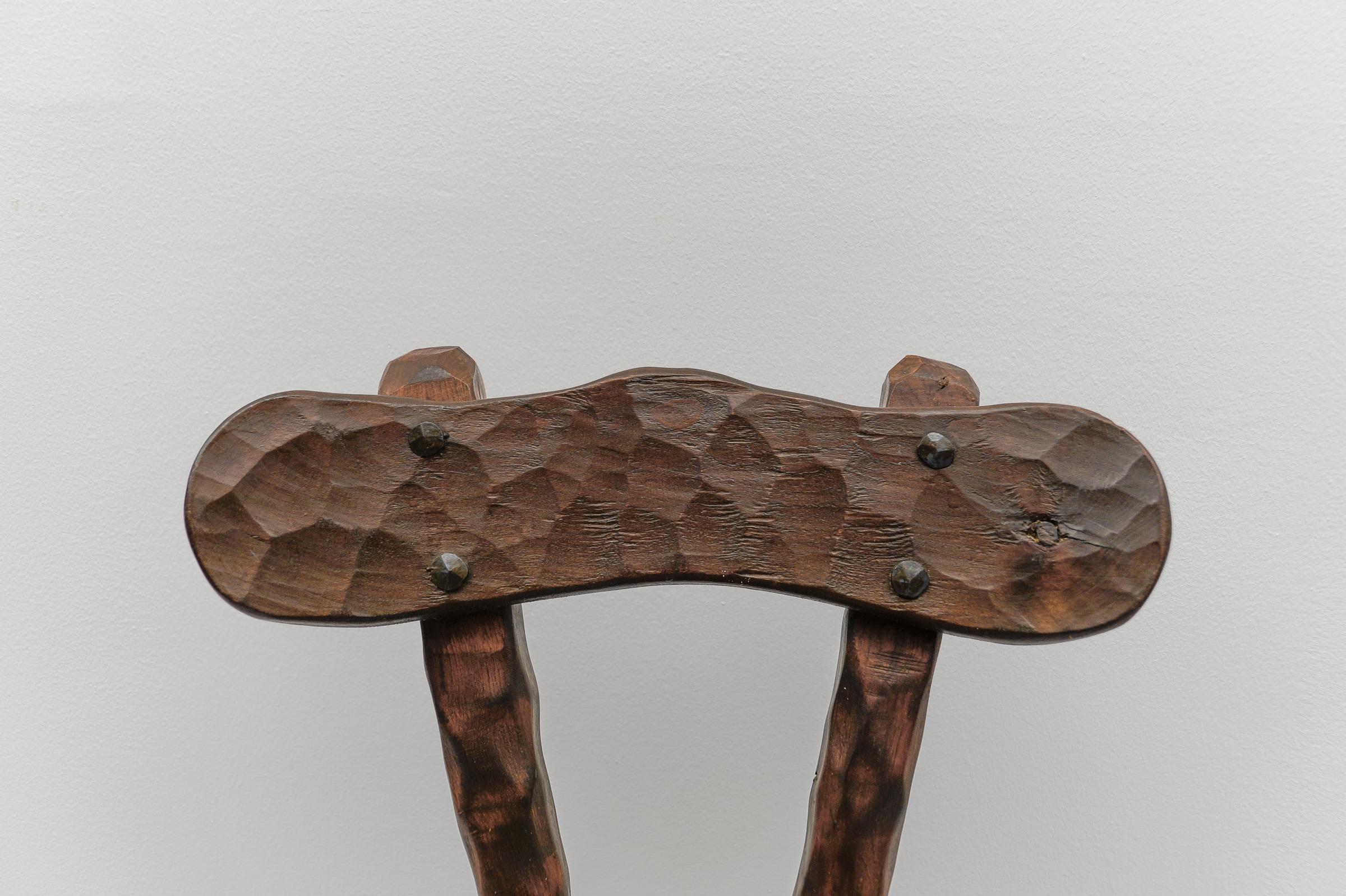 Rustic French Provincial Sculptured Chair in the Style of Alexandre Noll, 1960s 2