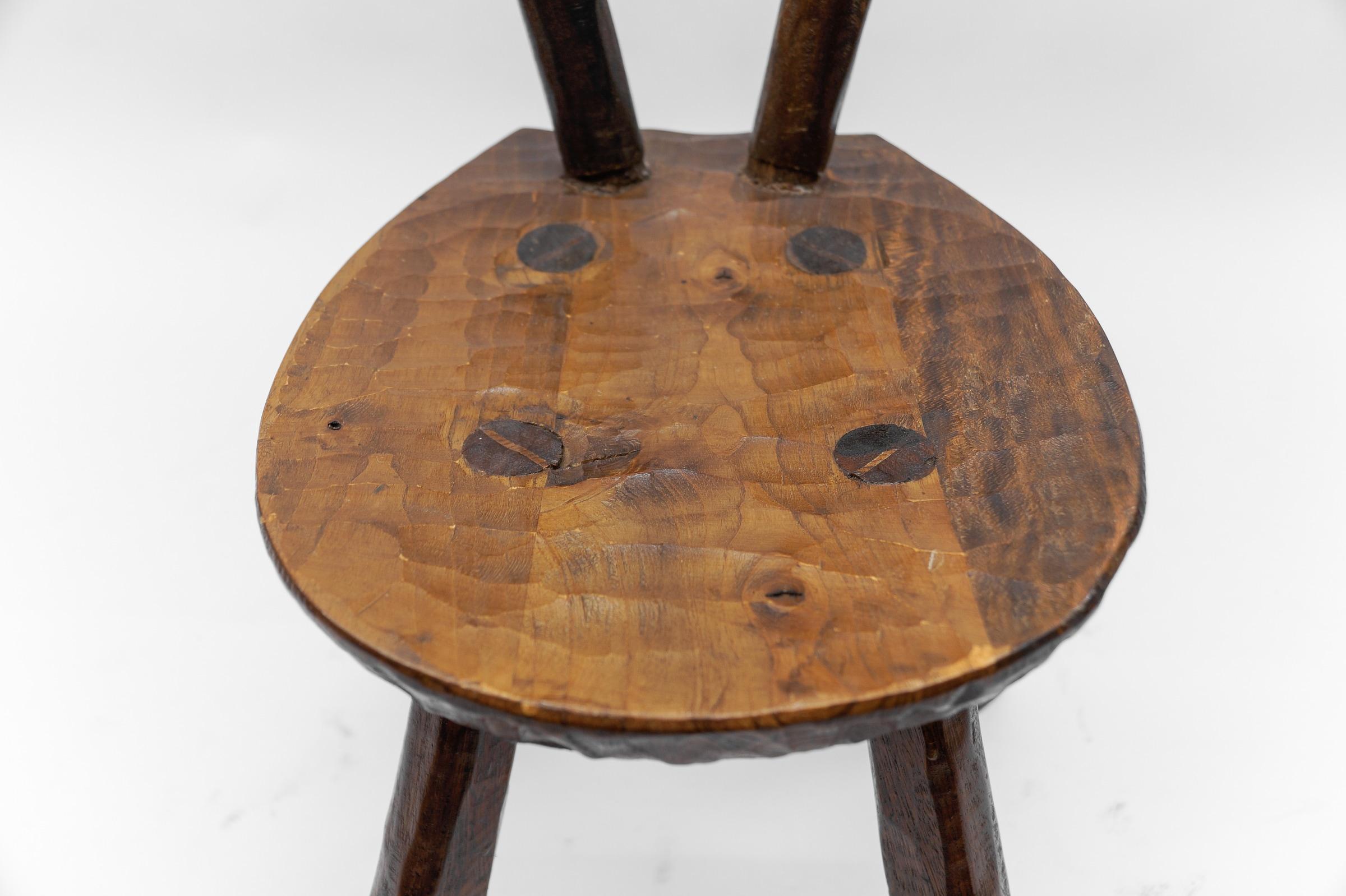 Rustic French Provincial Sculptured Chair in the Style of Alexandre Noll, 1960s For Sale 3