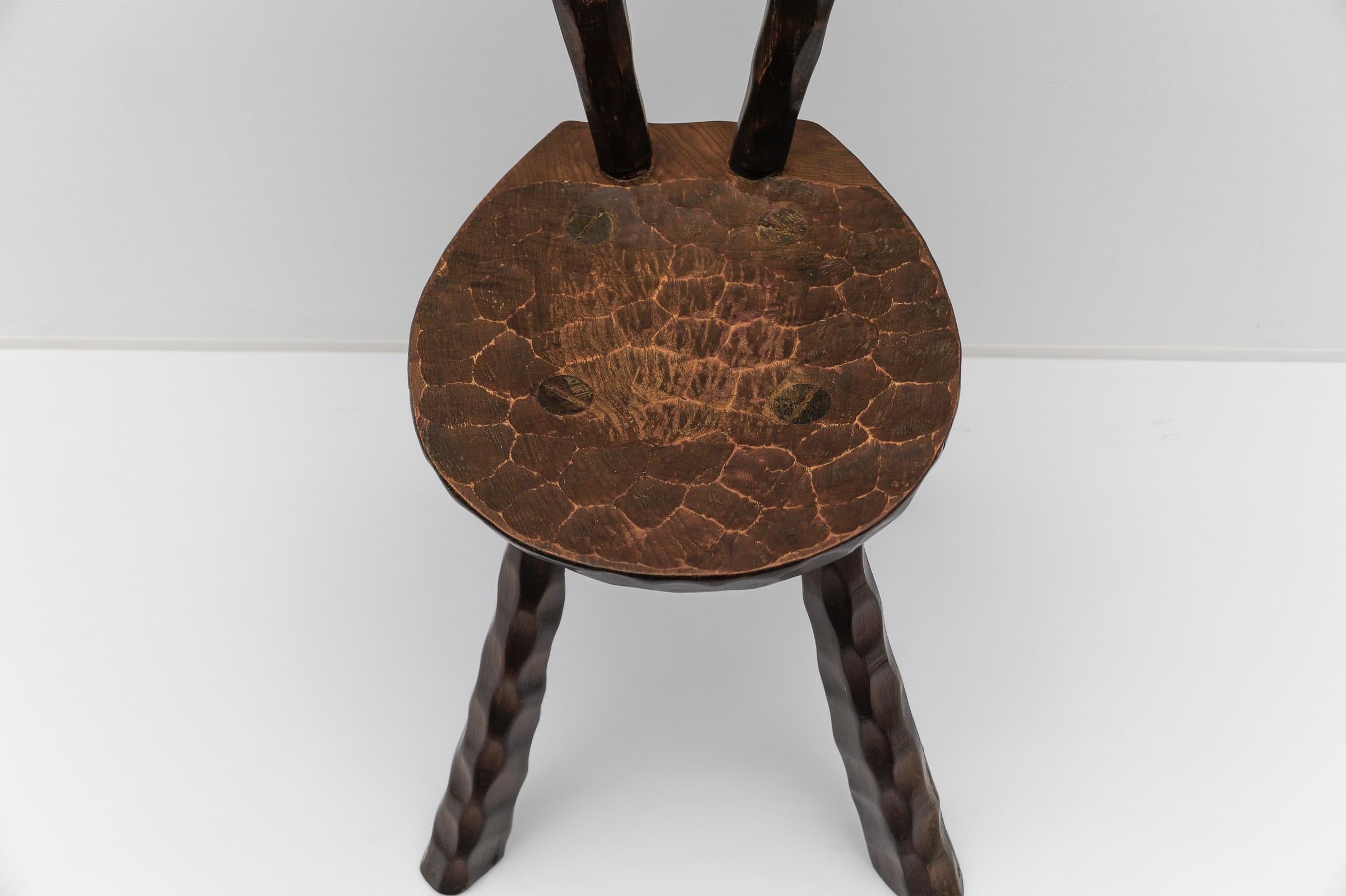 Rustic French Provincial Sculptured Chair in the Style of Alexandre Noll, 1960s 3