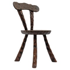 Rustic French Provincial Sculptured Chair in the Style of Alexandre Noll, 1960s
