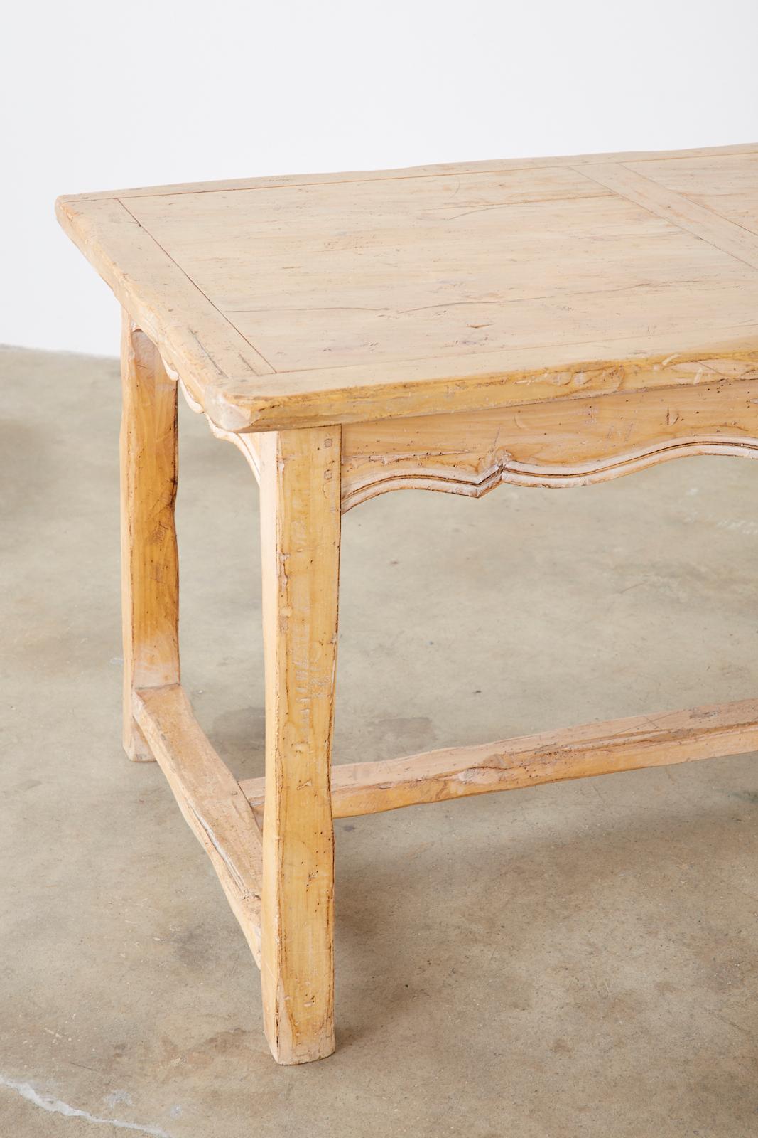 Rustic French Provincial Style Pine Farmhouse Dining Table 5