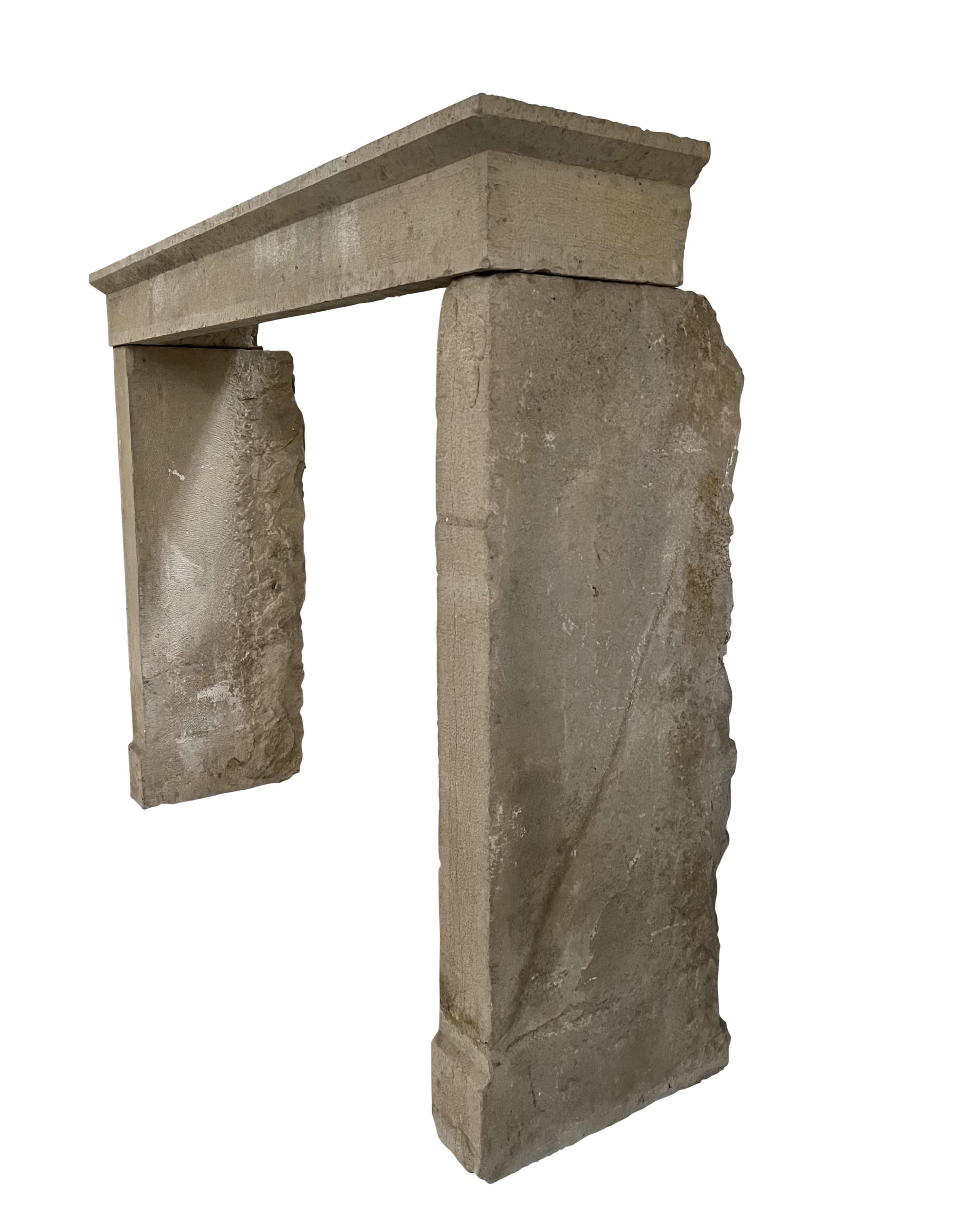 Rustic French Reclaimed Campagnarde Limestone Fireplace Surround 3