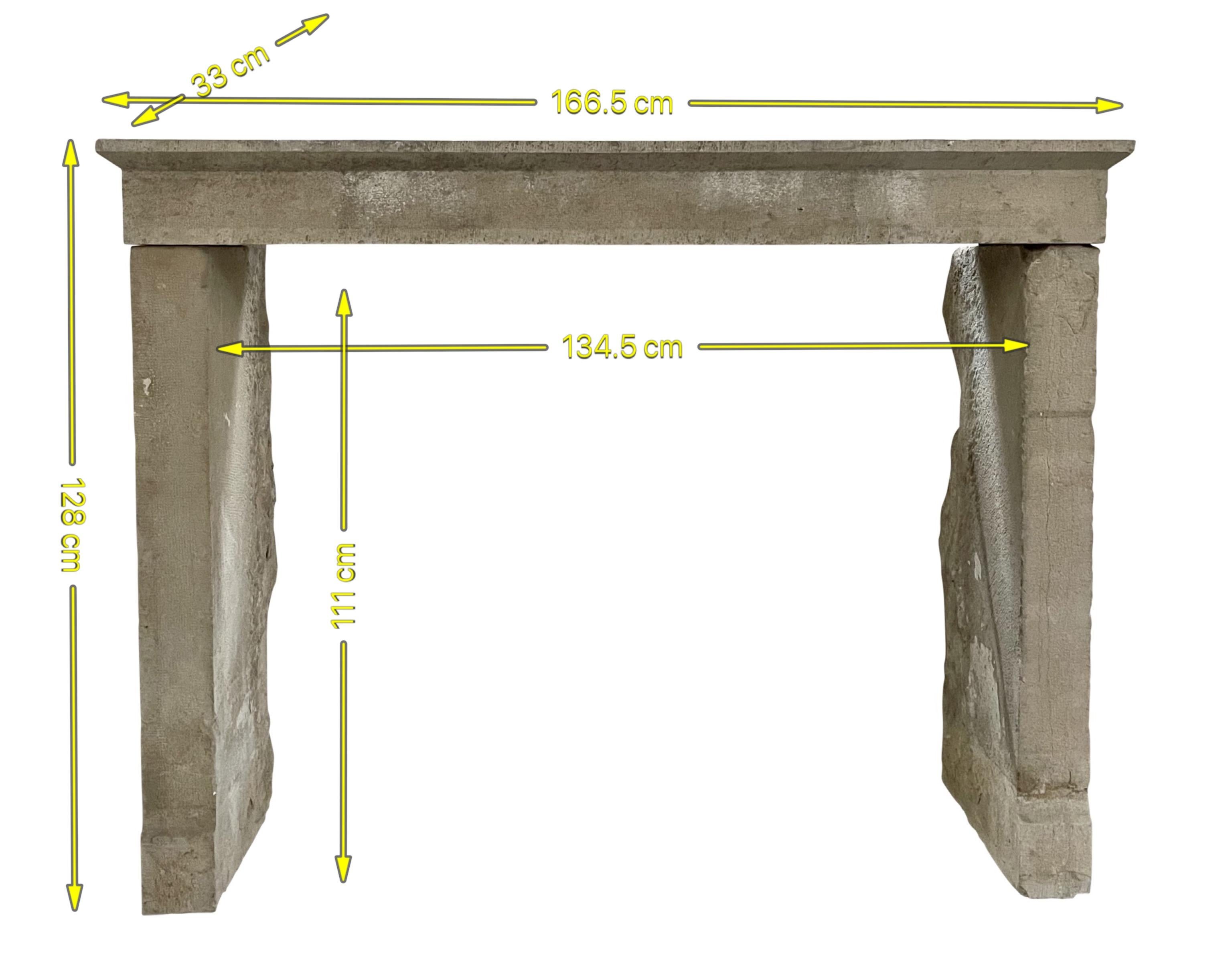 Rustic French Reclaimed Campagnarde Limestone Fireplace Surround 8