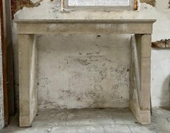 Rustic French Reclaimed Campagnarde Limestone Fireplace Surround