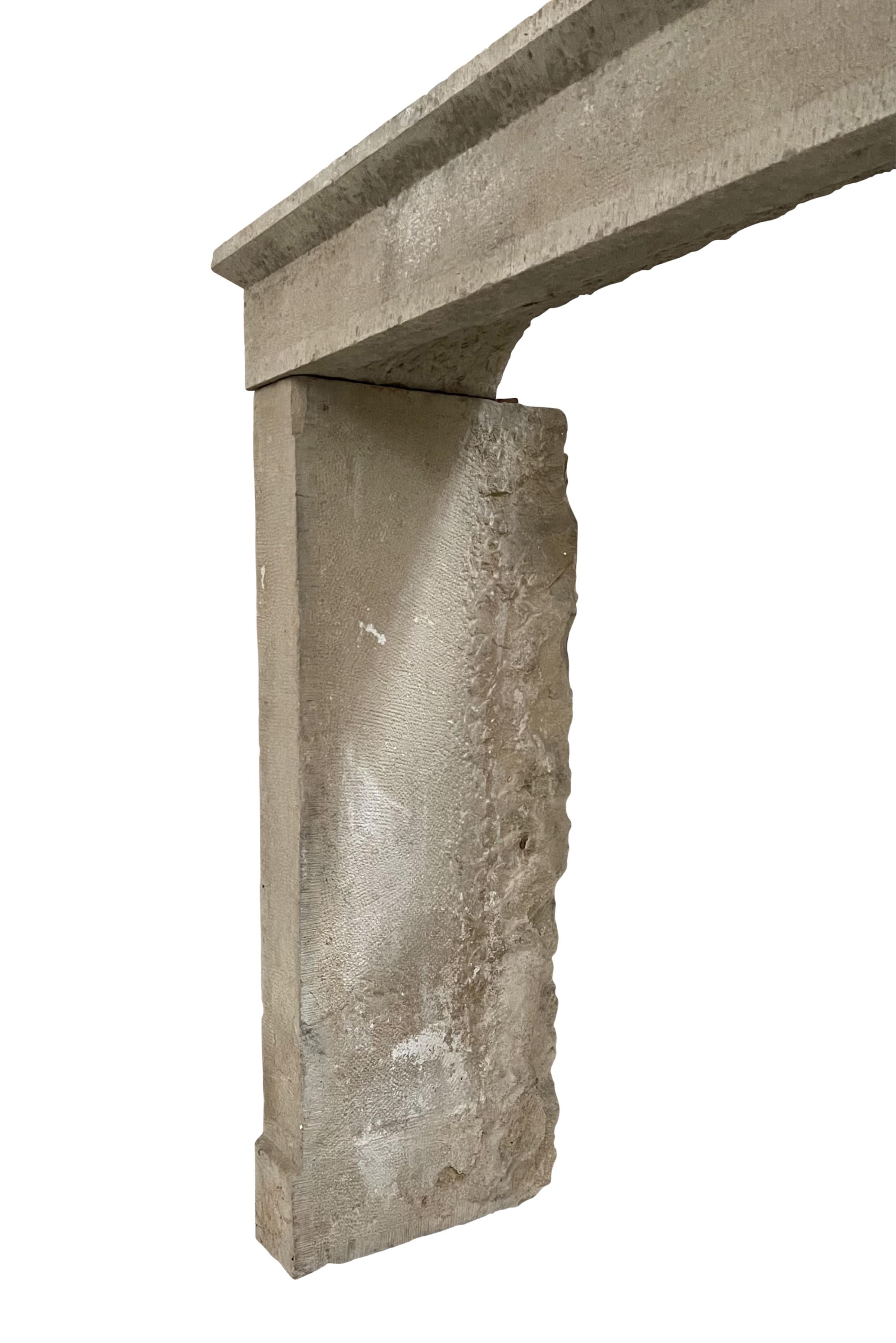 Rustic French Reclaimed Campagnarde Limestone Fireplace Surround 2