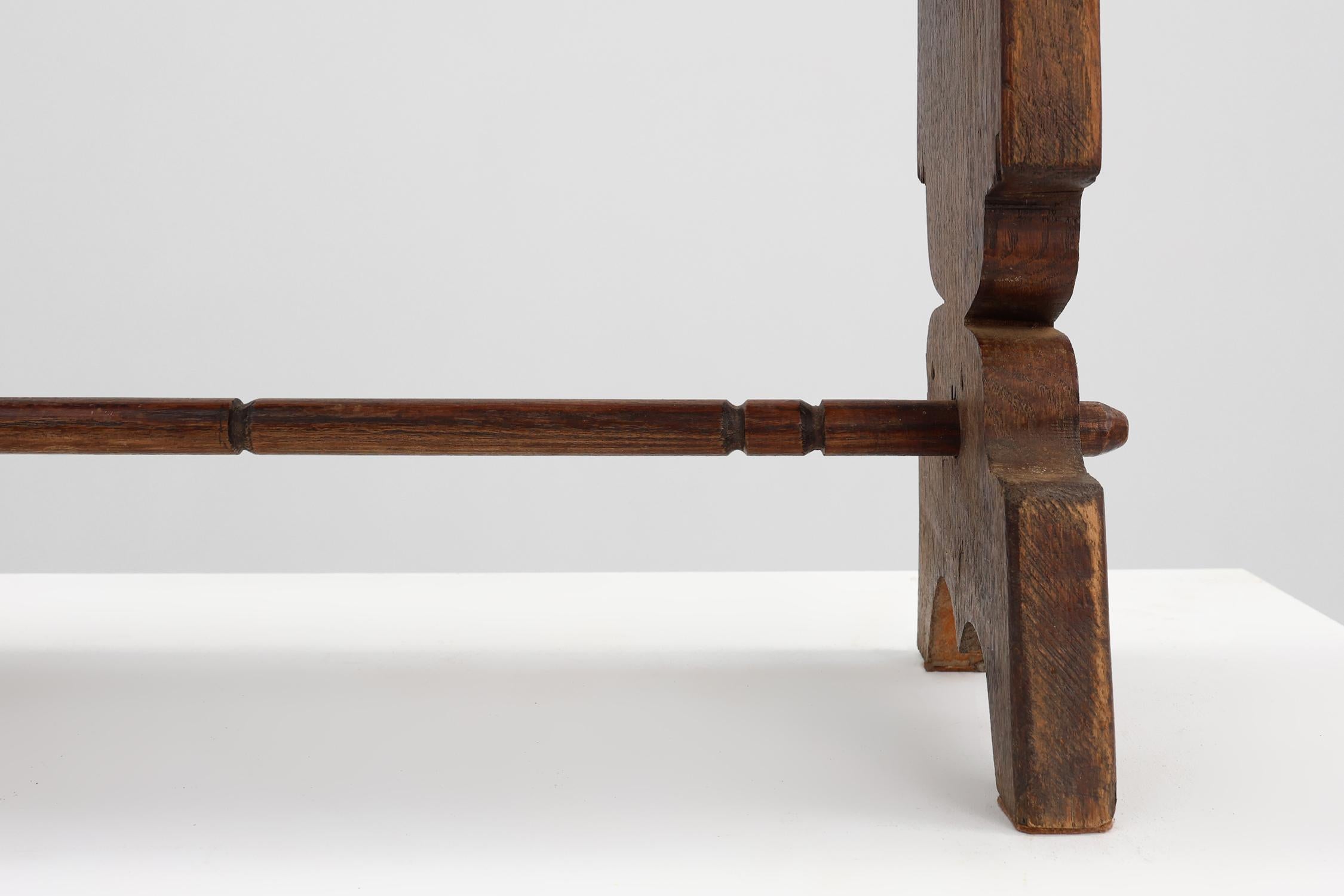 XX secolo Rustic French solid Oak Bench, France, circa 1900 in vendita