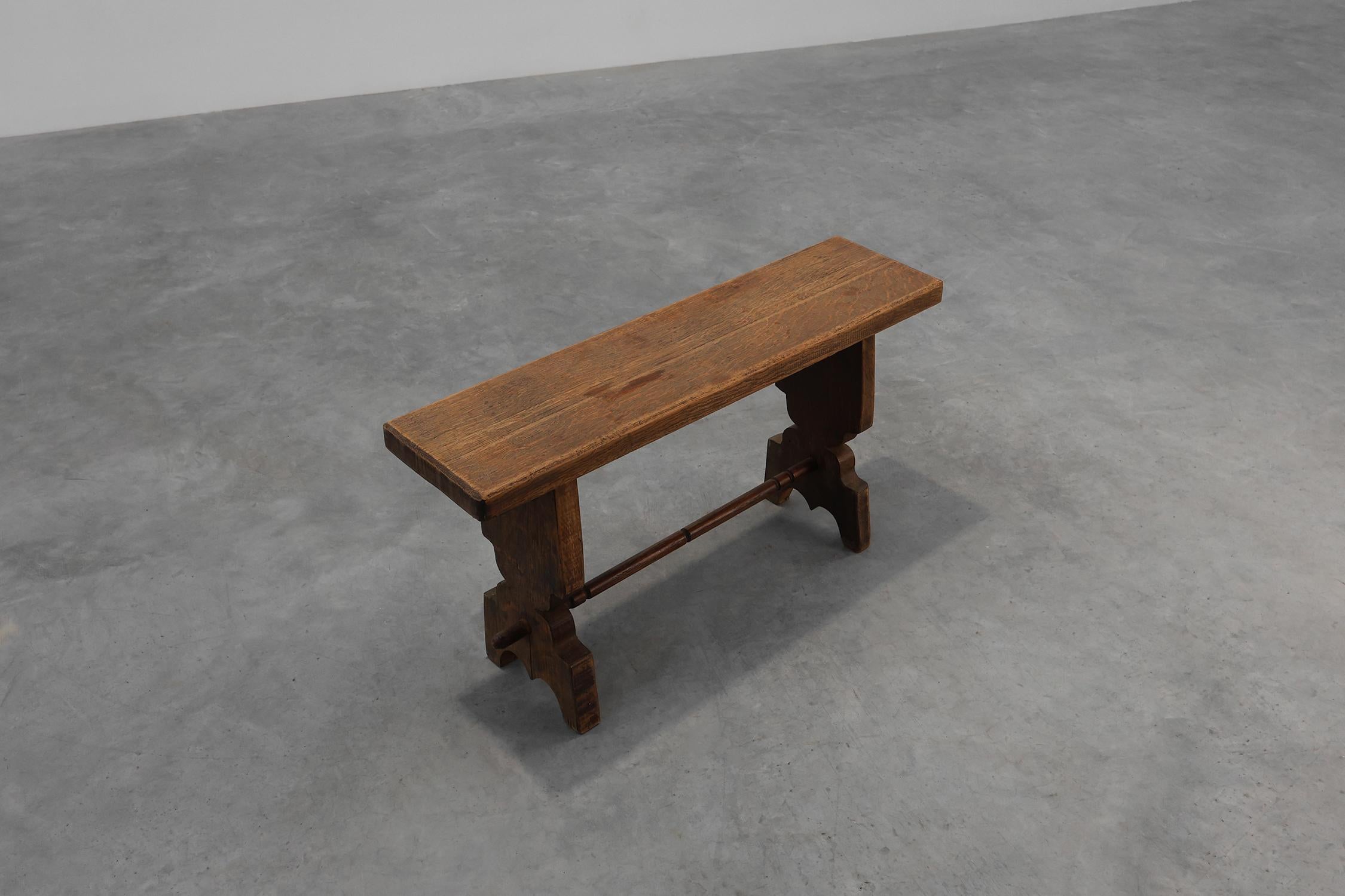 Quercia Rustic French solid Oak Bench, France, circa 1900 in vendita