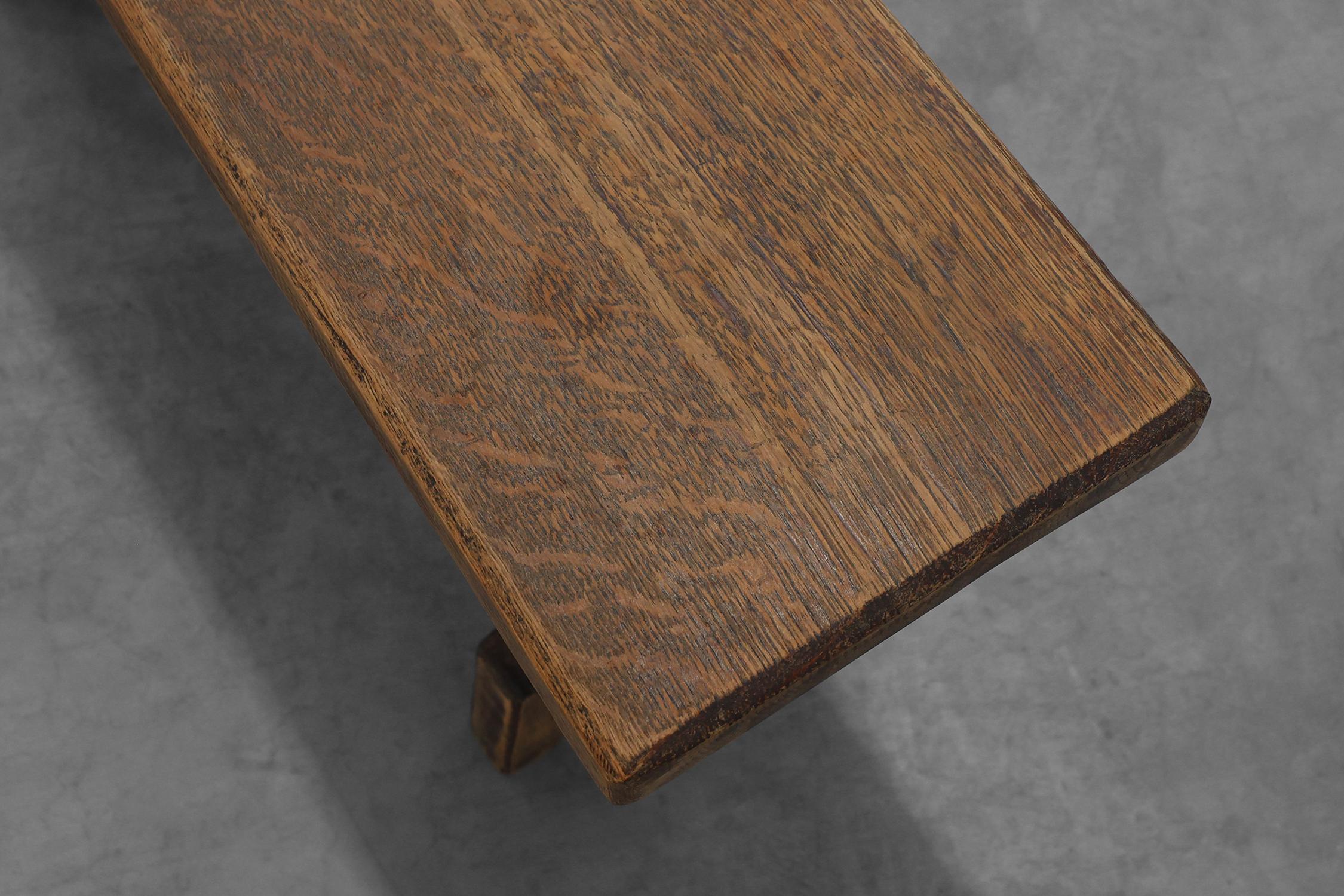 Rustic French solid Oak Bench, France, circa 1900 in vendita 2