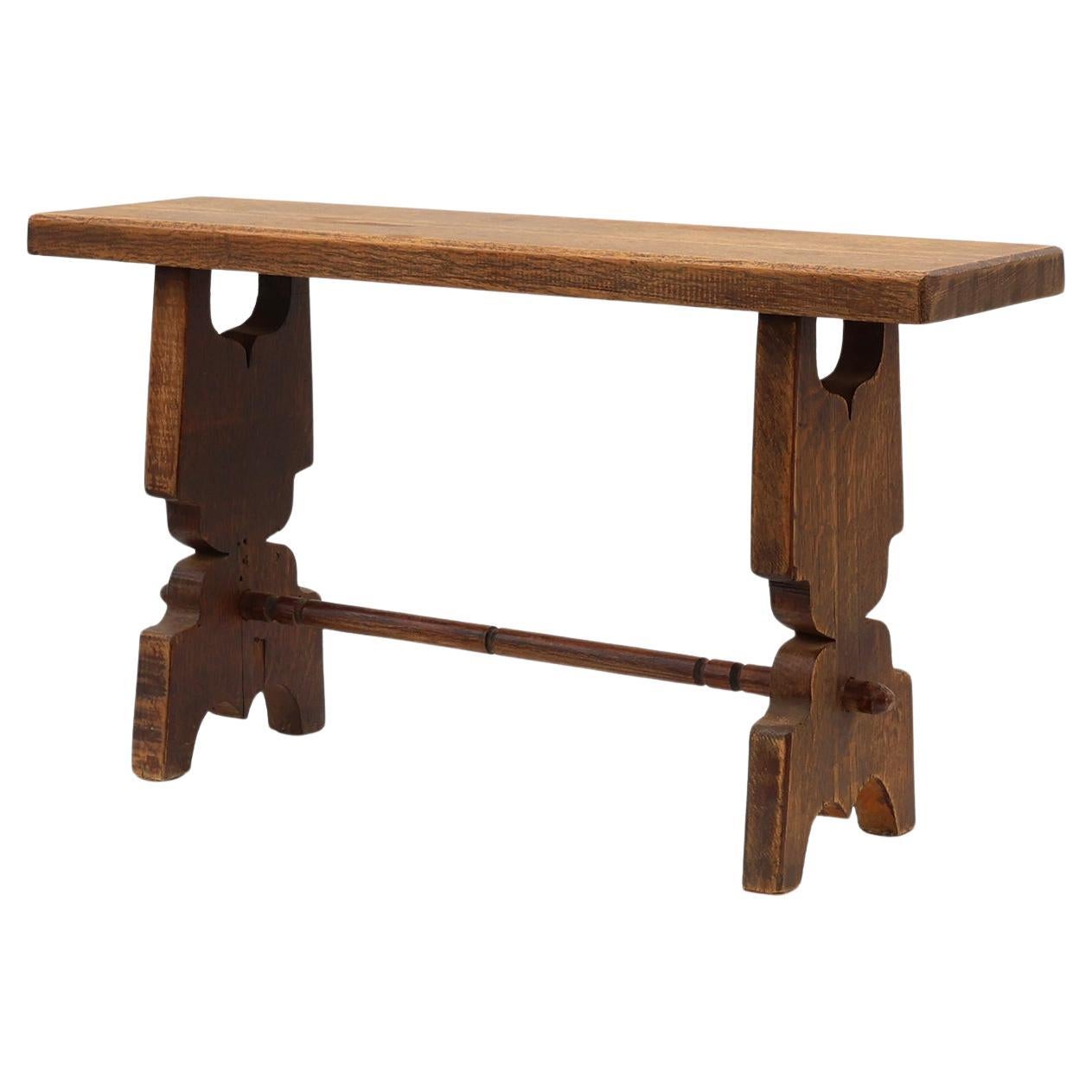 Rustic French solid Oak Bench, France, circa 1900