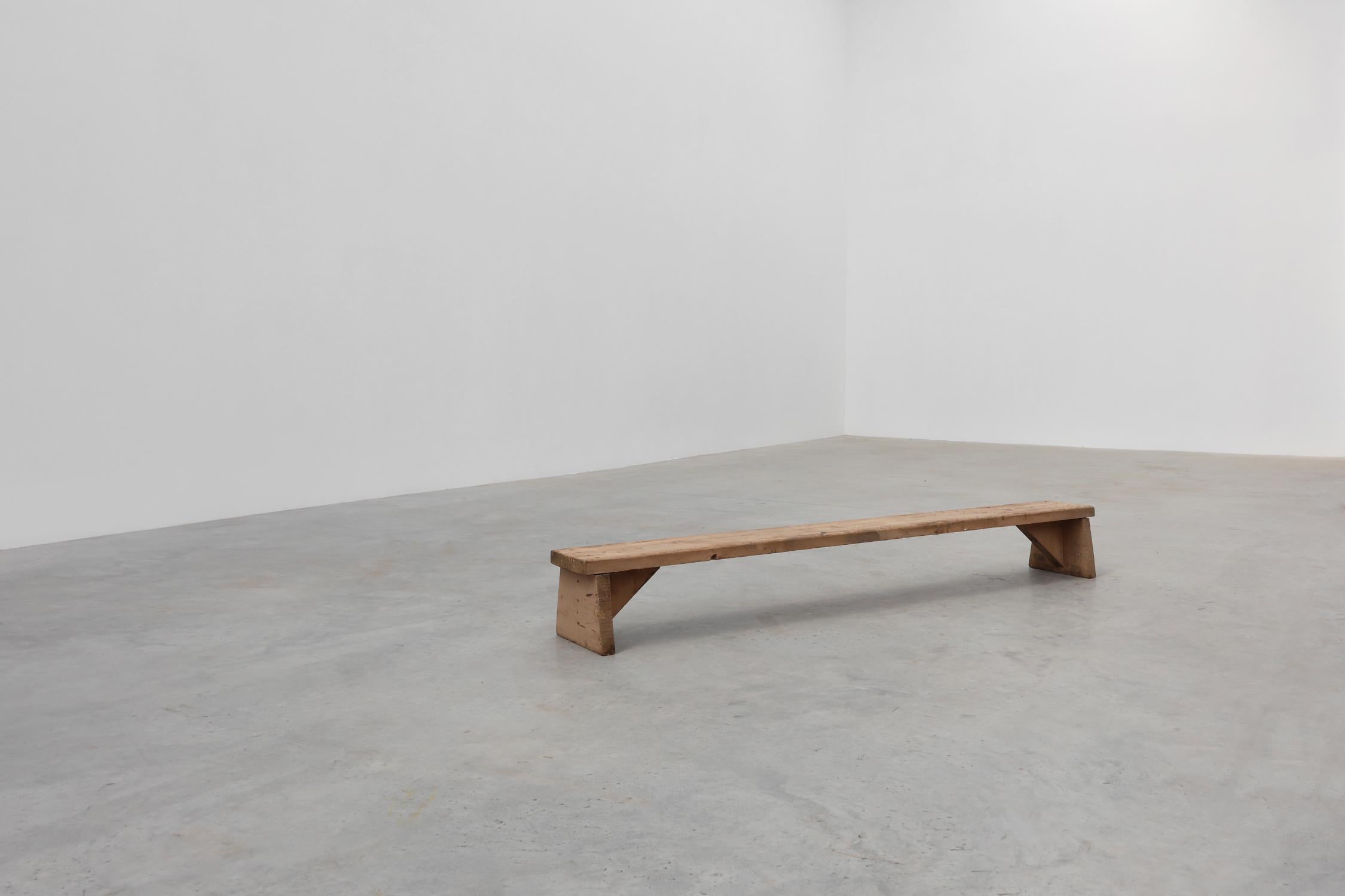 Bois Banc bas rustique en bois massif français de style wabi wabi, vers 1880 en vente
