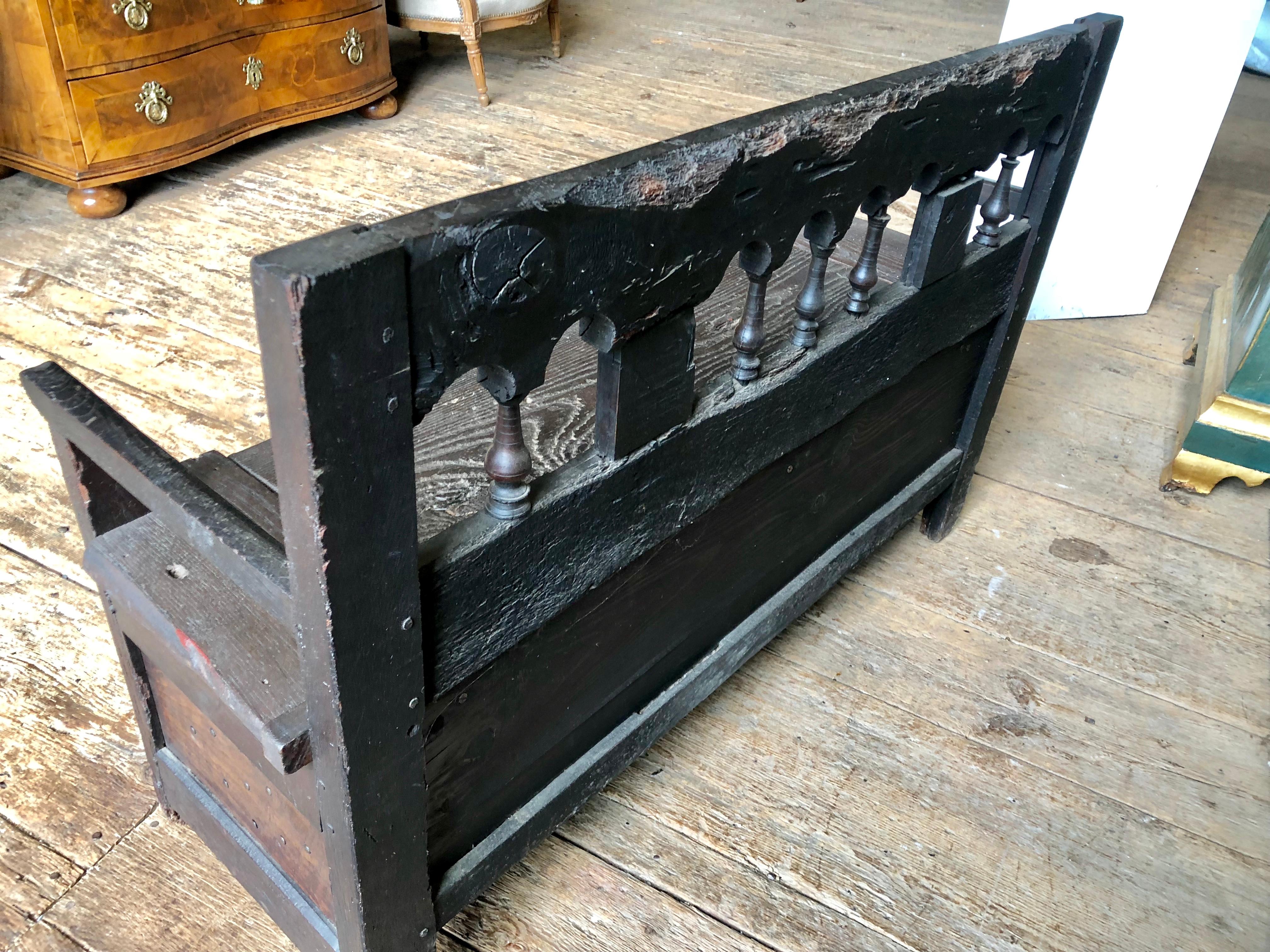 Rustic French Storage Bench 1