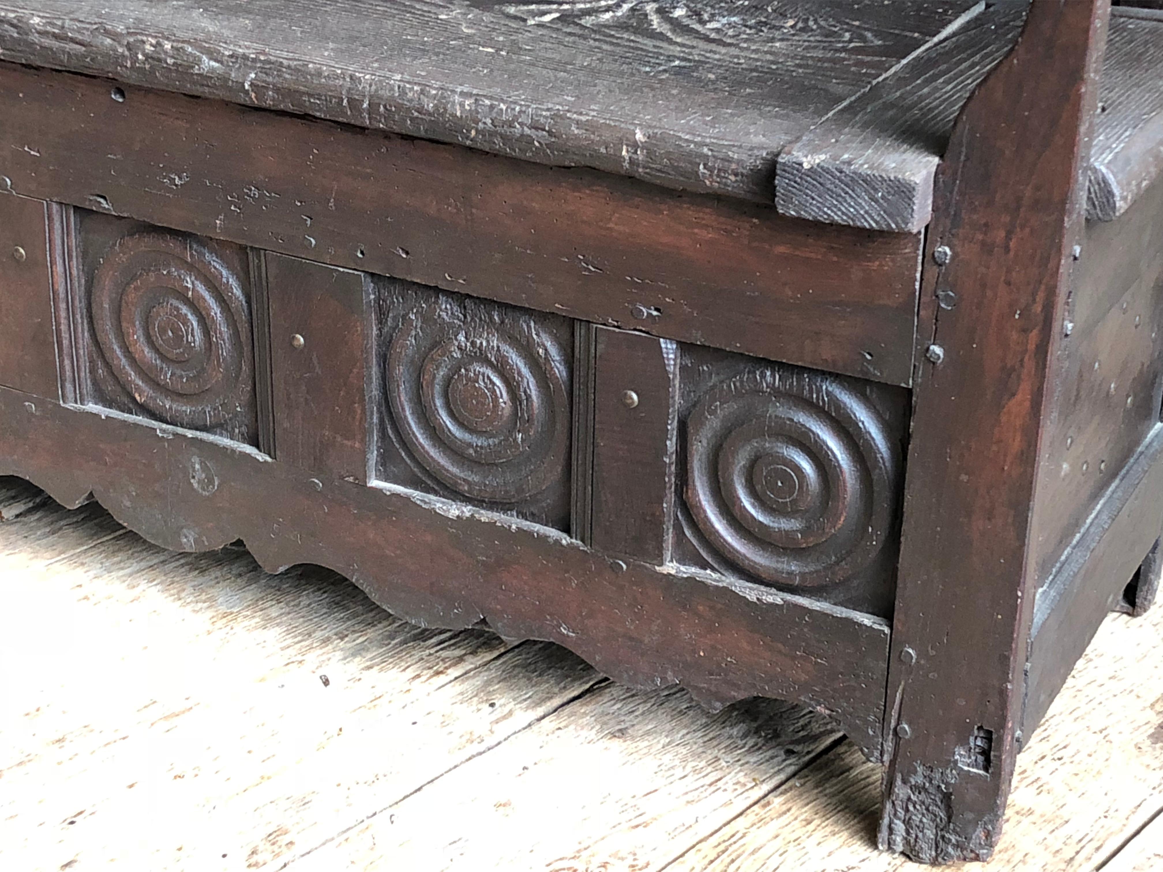 rustic storage benches