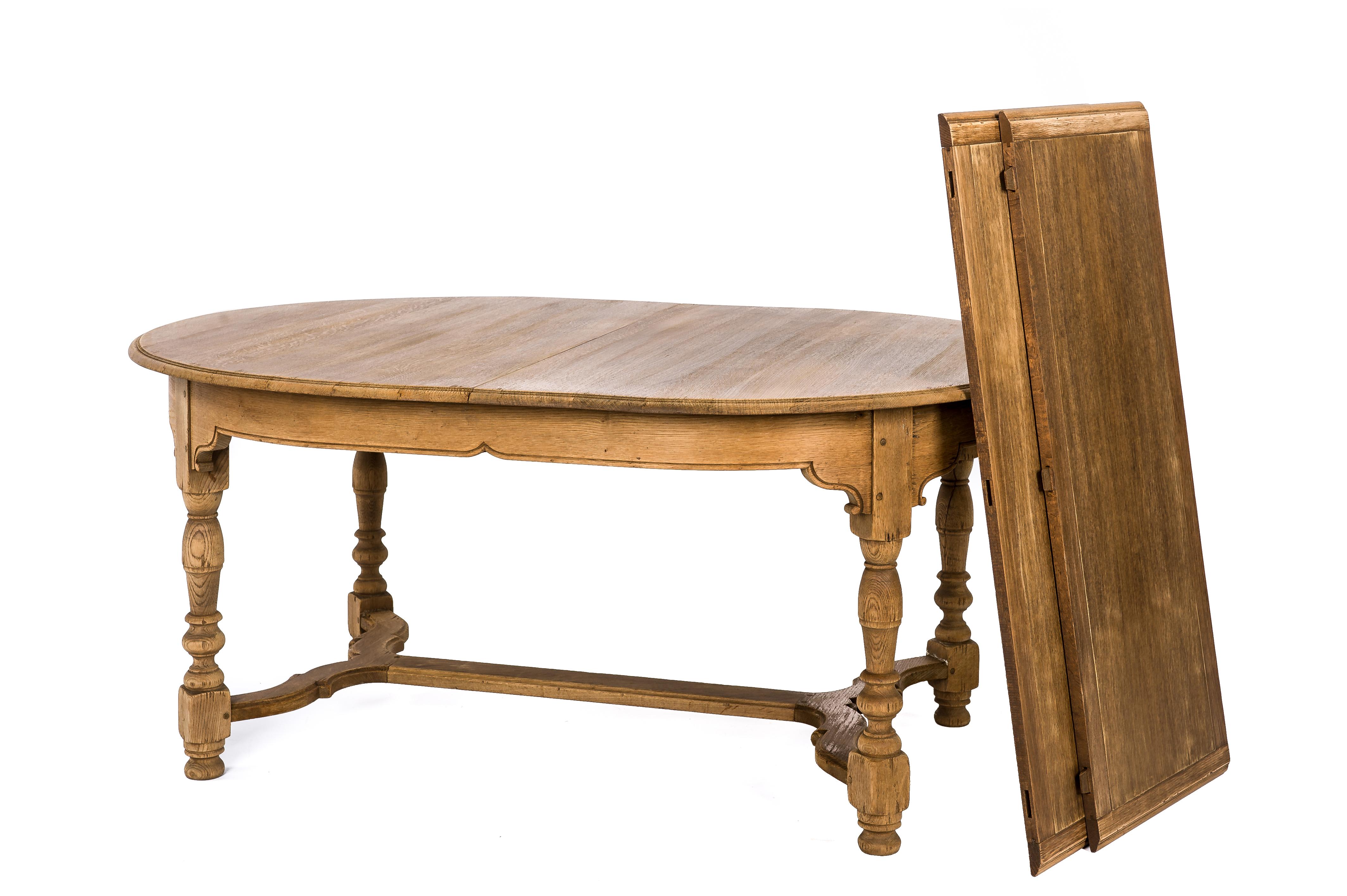 Rustic French Stripped Oak Extendable Farmhouse Kitchen Table 1