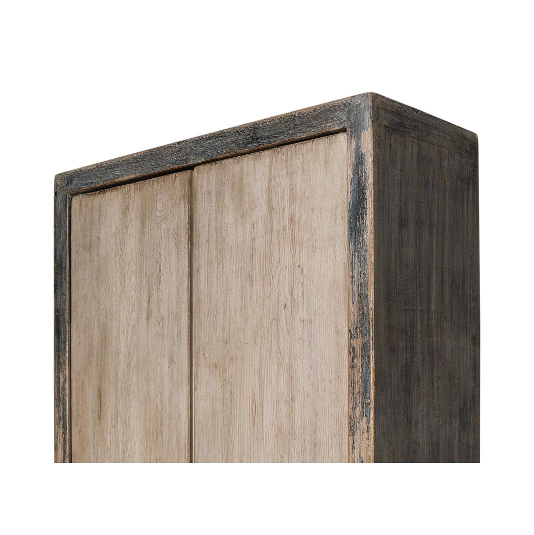 Contemporary Rustic French Tall Cabinet For Sale