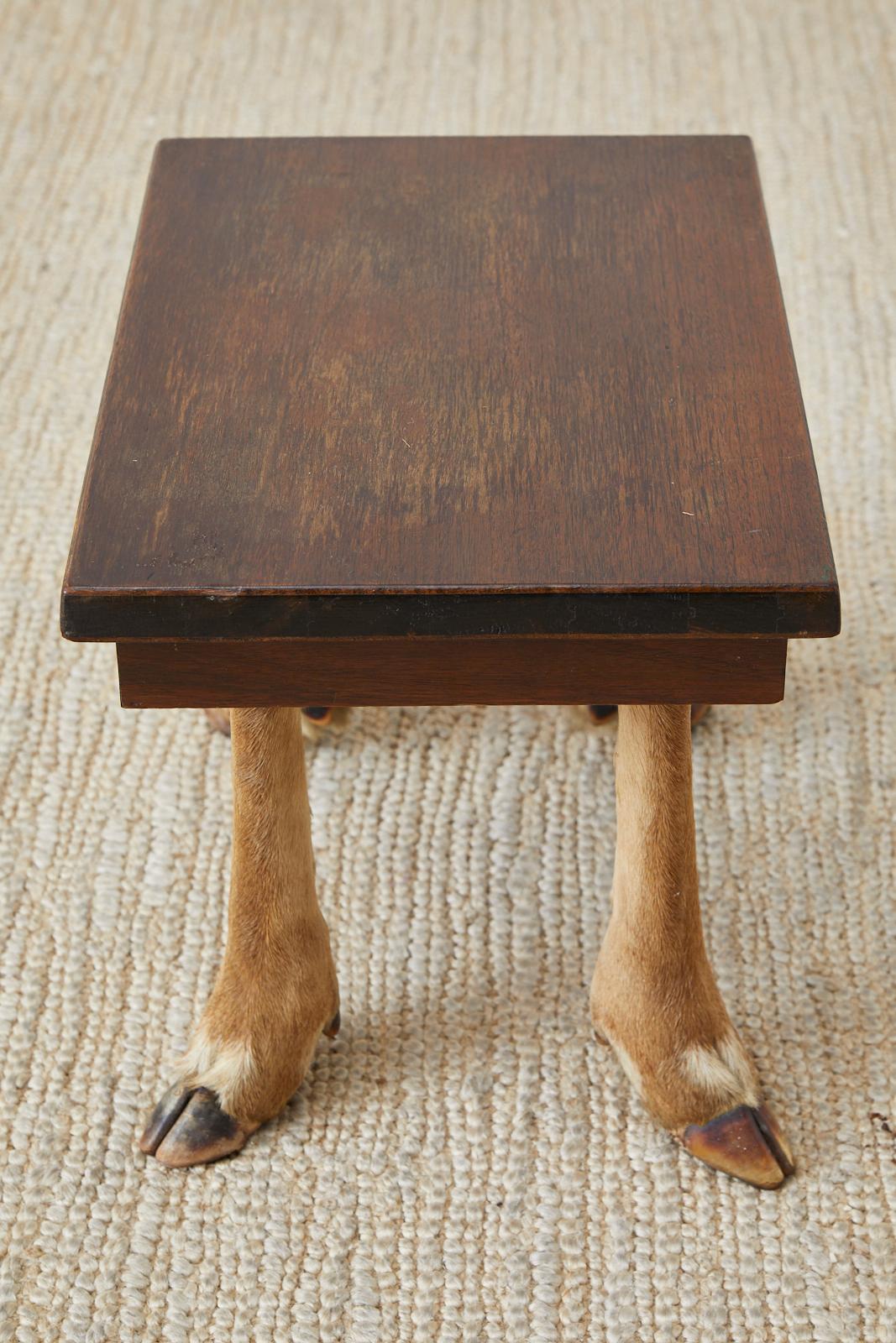 Rustic French Taxidermy Deer Leg Stool or Drinks Table 2