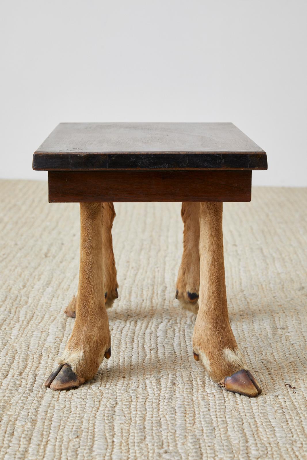 Rustic French Taxidermy Deer Leg Stool or Drinks Table 3