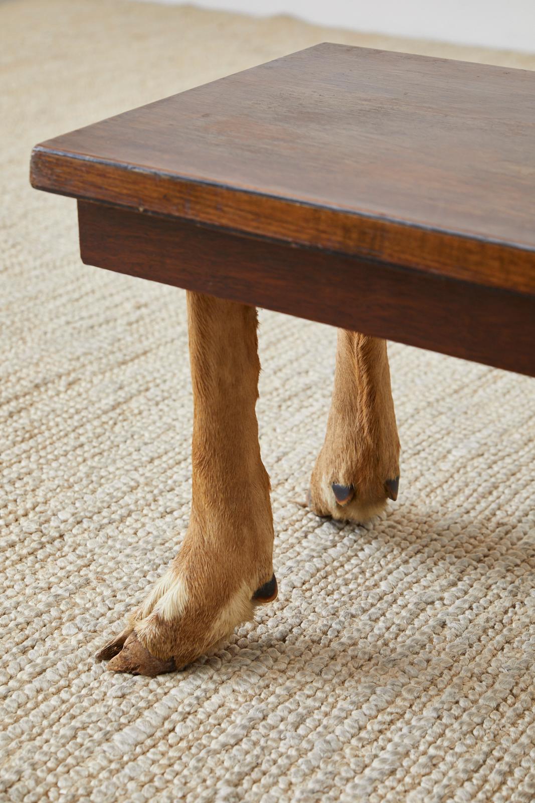 Hand-Crafted Rustic French Taxidermy Deer Leg Stool or Drinks Table