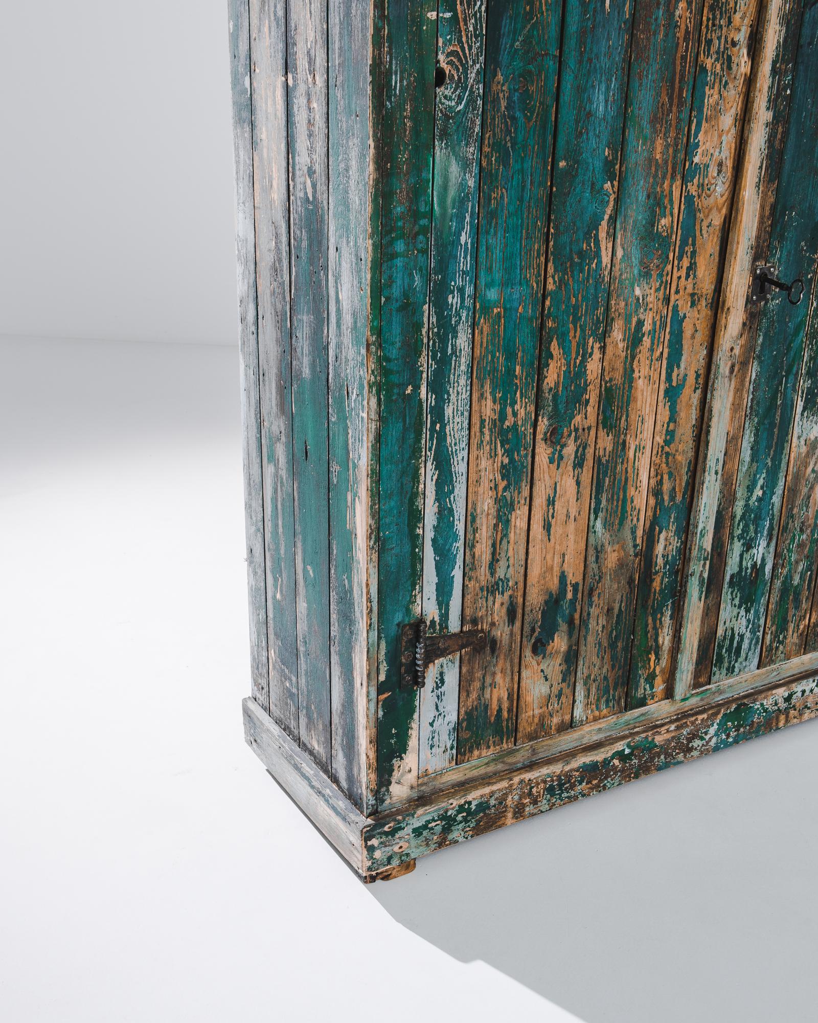 Rustic French Teal Patinated Cabinet 1