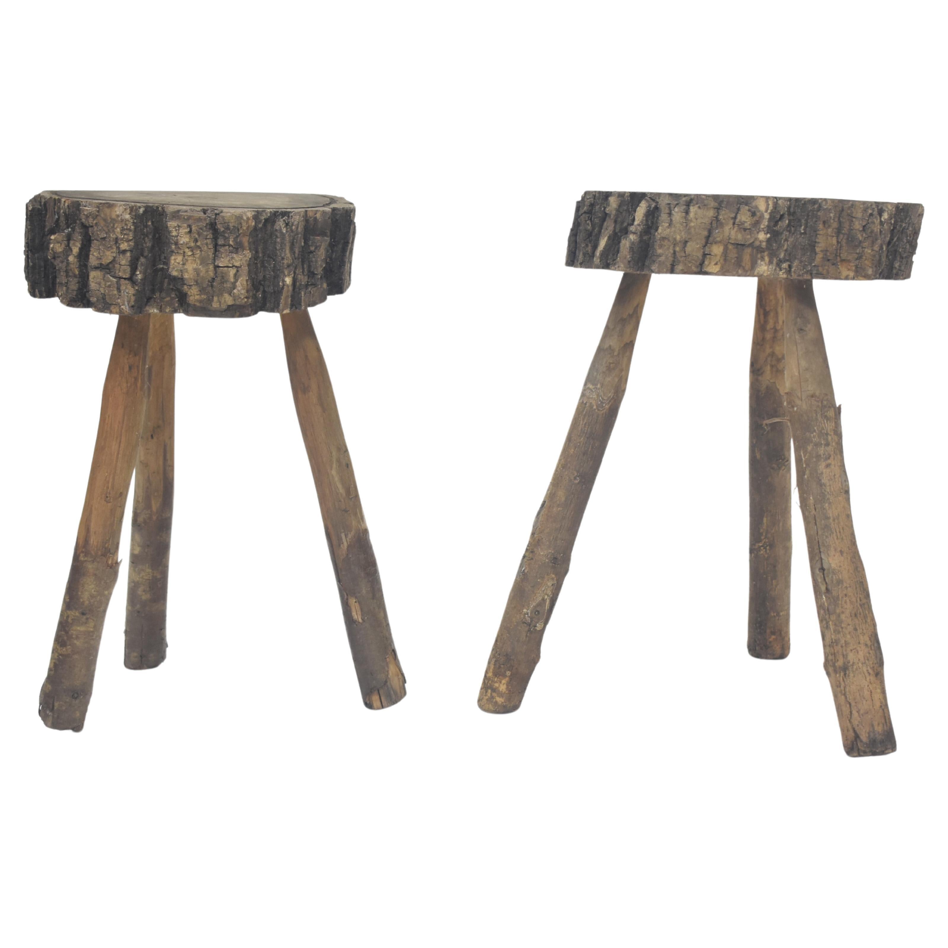 Rustic French Tree Trunk Tables For Sale