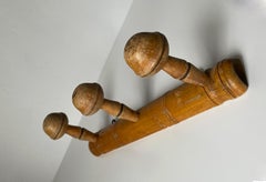 Rustic French Coat Rack, Wooden Faux Bamboo, Mid-Century, 1940s