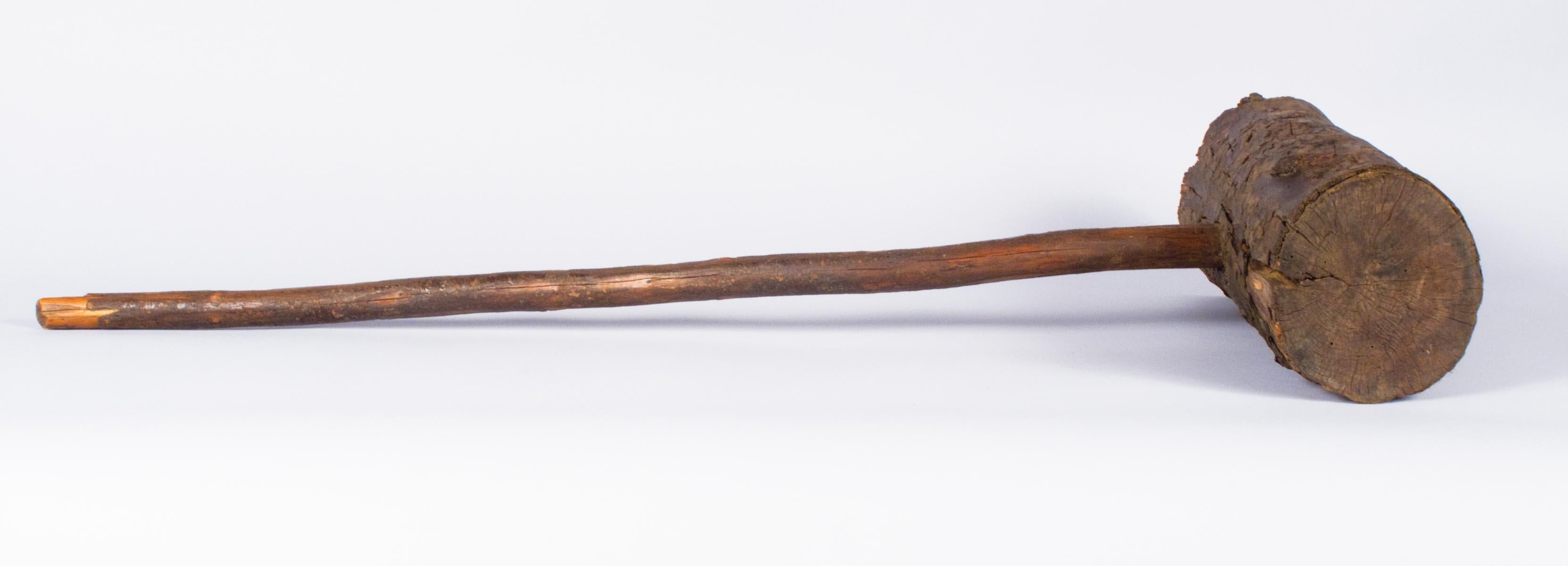 Rustic French Wooden Sledgehammer, Early 1900s 6