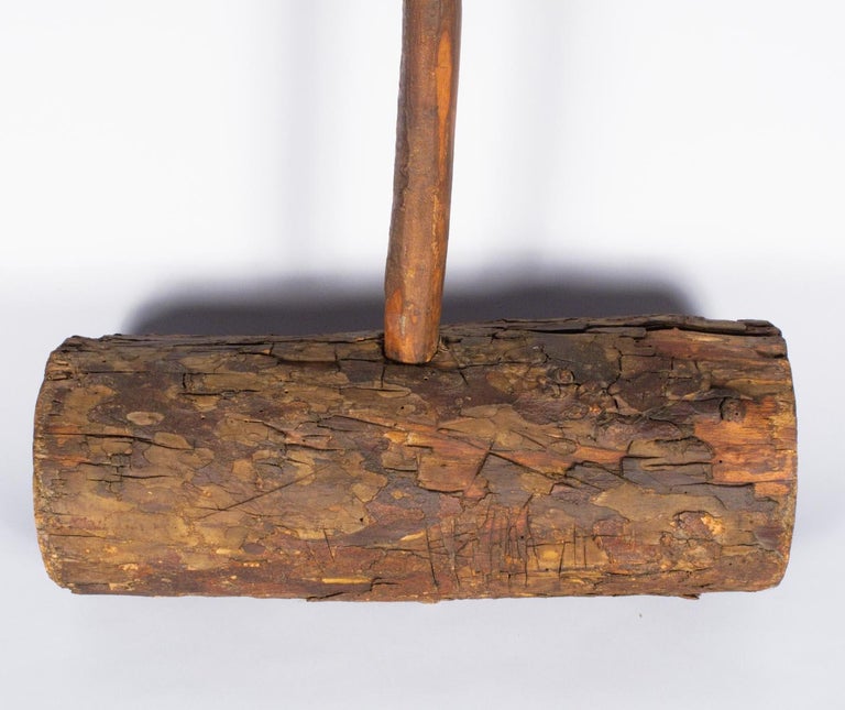 Rustic French Wooden Sledgehammer, Early 1900s at 1stDibs