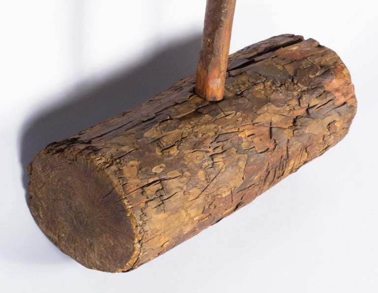 Rustic French Wooden Sledgehammer, Early 1900s at 1stDibs
