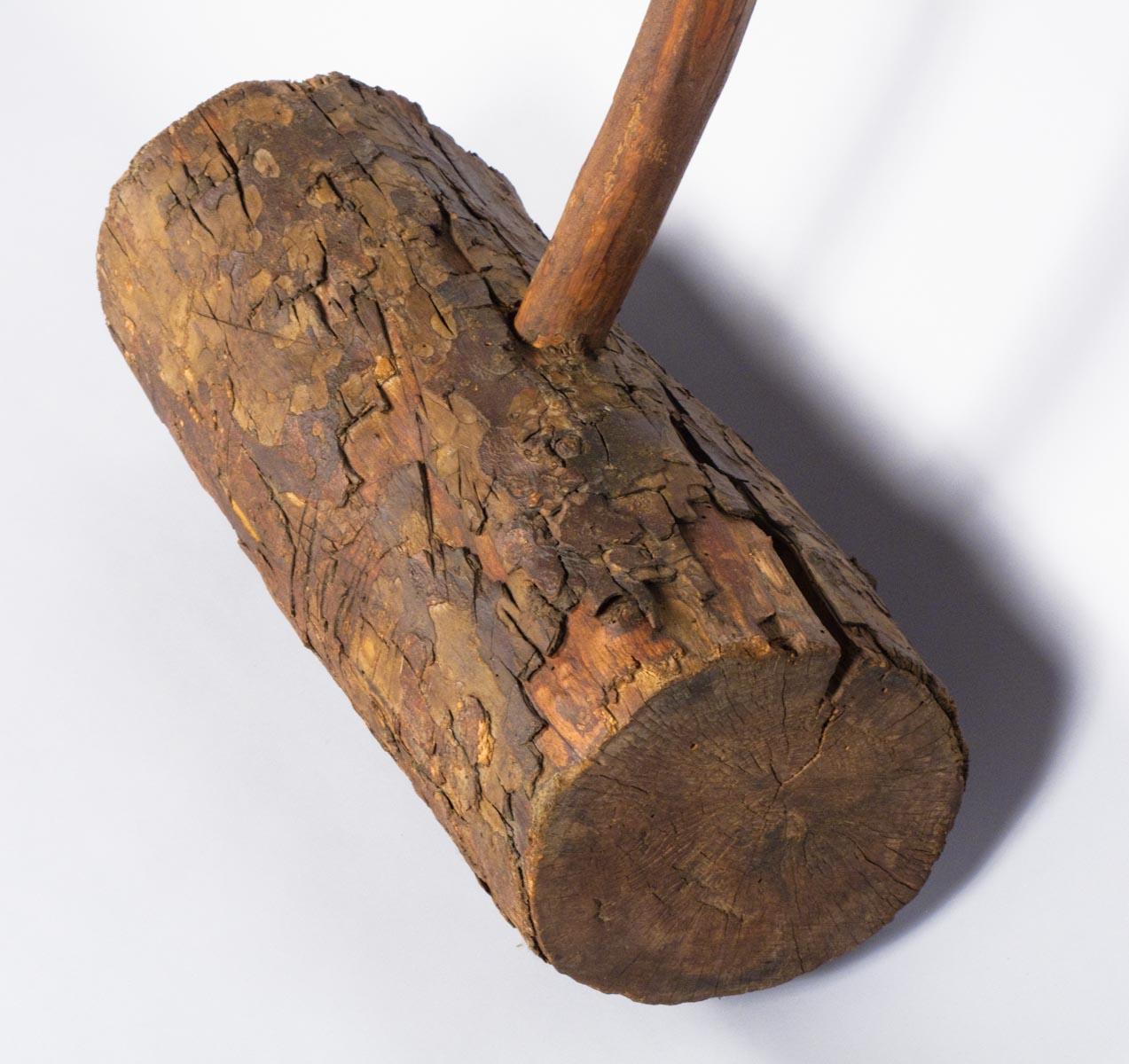 Rustic French Wooden Sledgehammer, Early 1900s In Good Condition In Austin, TX