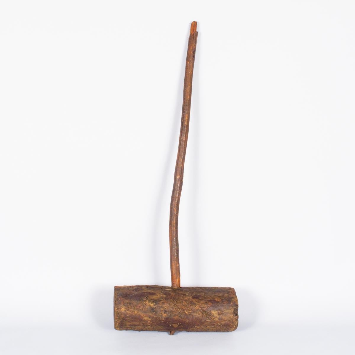 Rustic French Wooden Sledgehammer, Early 1900s 3