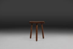 Rustic French wooden stool 1940