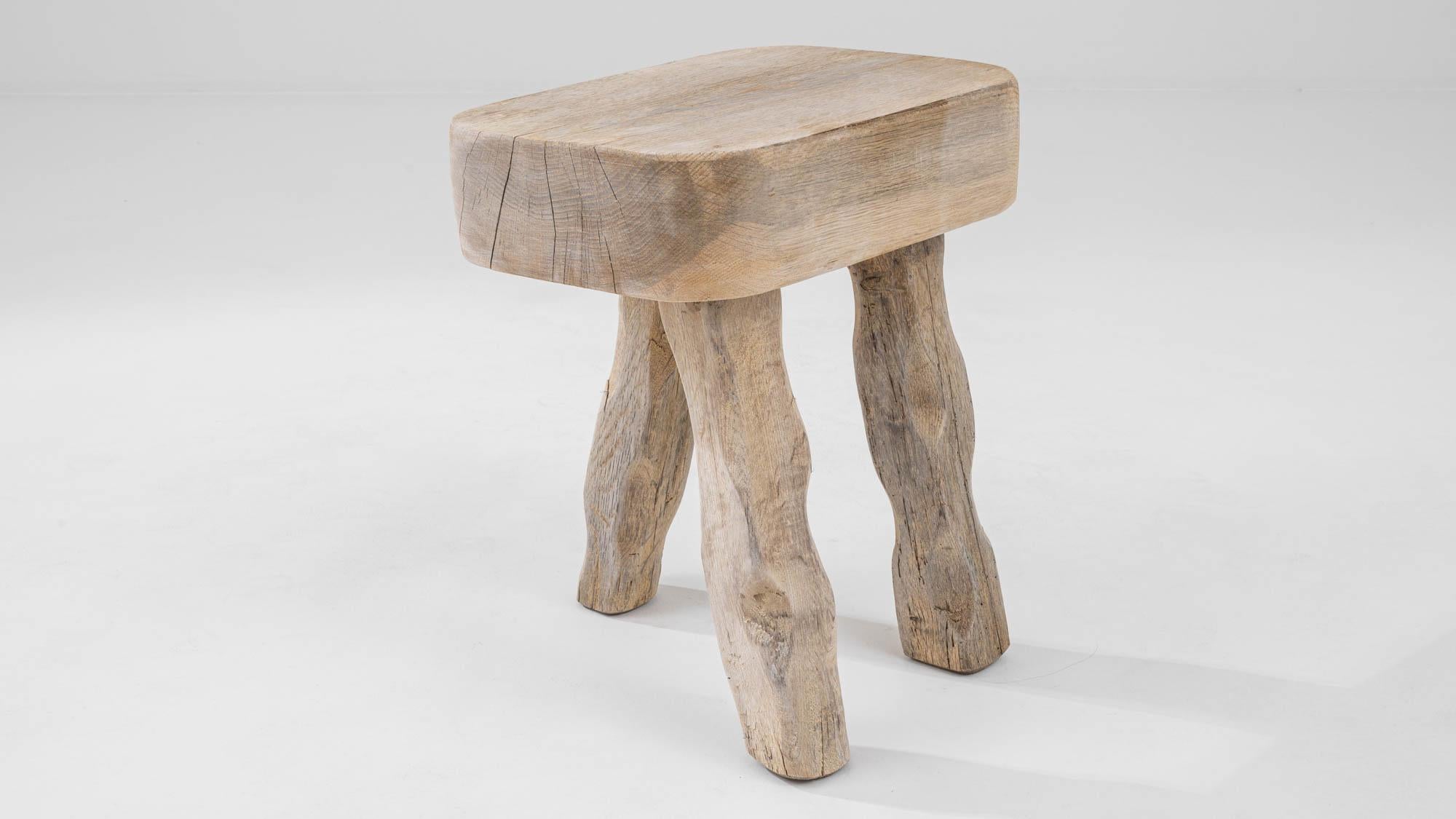 Rustic French Wooden Stool  1