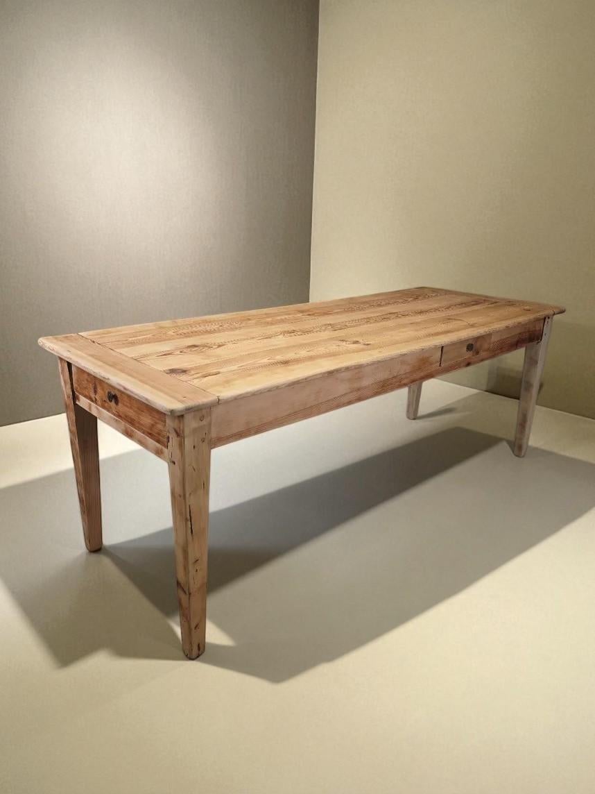 Provincial français Rustic French Work Table I Early 20th Century  Solid Pine  France en vente
