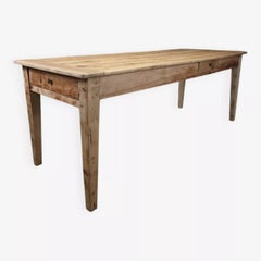 Rustic French Work Table I Early 20th Century  Solid Pine  France