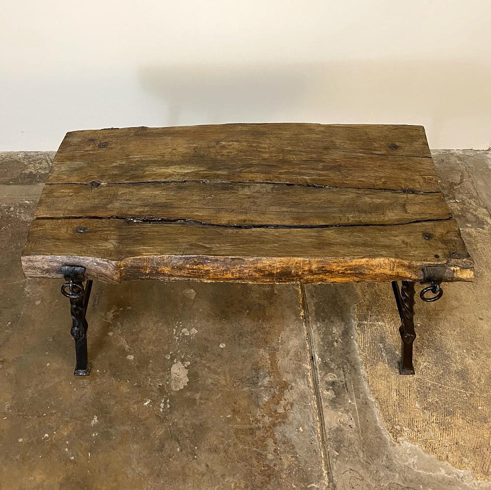 wood and iron coffee table