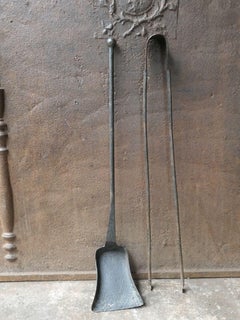 Rustic French Wrought Iron Fireplace Tools or Fire Tools, 18th Century