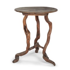 Rustic Garden Table with Root Wood Base