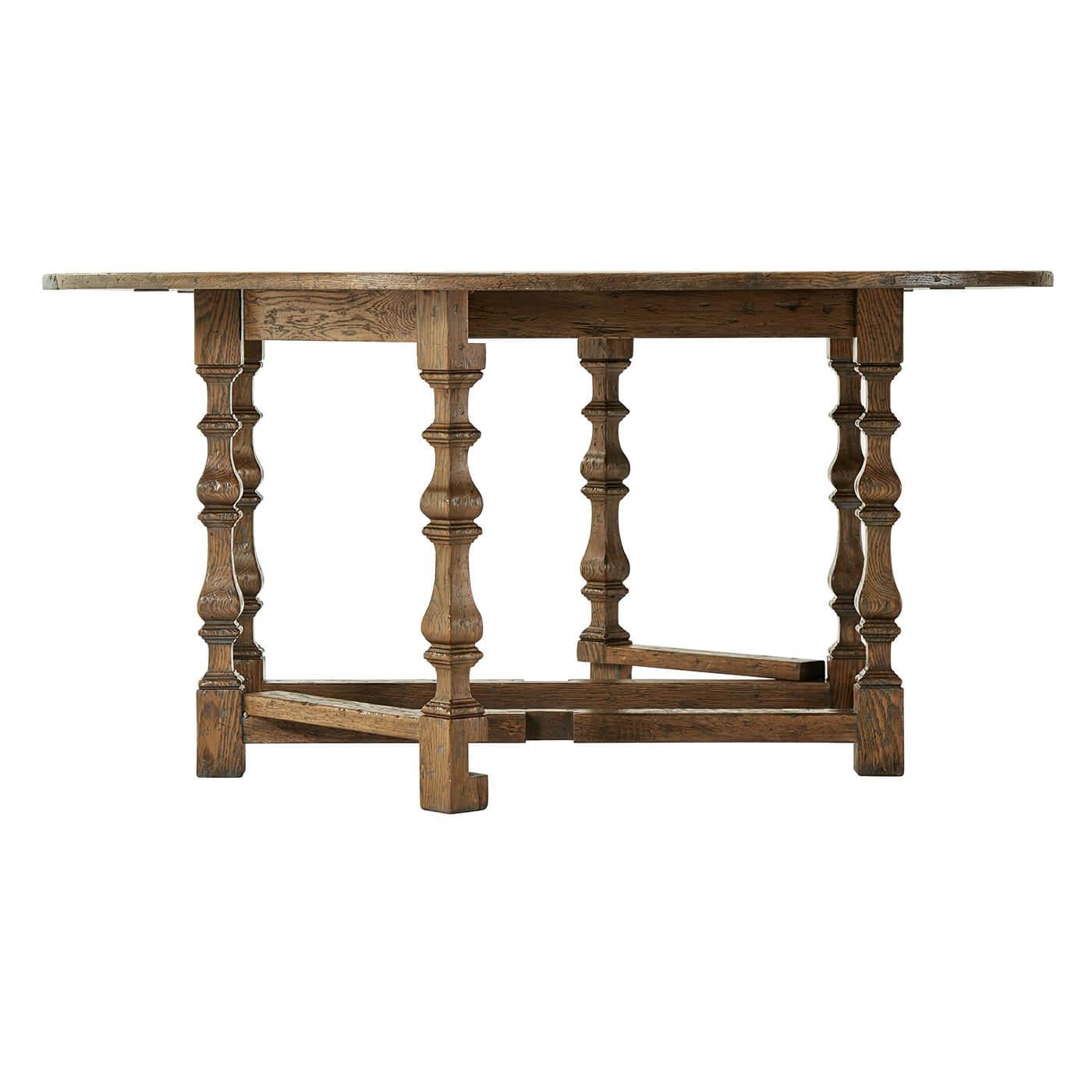 Rustic Gateleg Dining Table In New Condition In Westwood, NJ