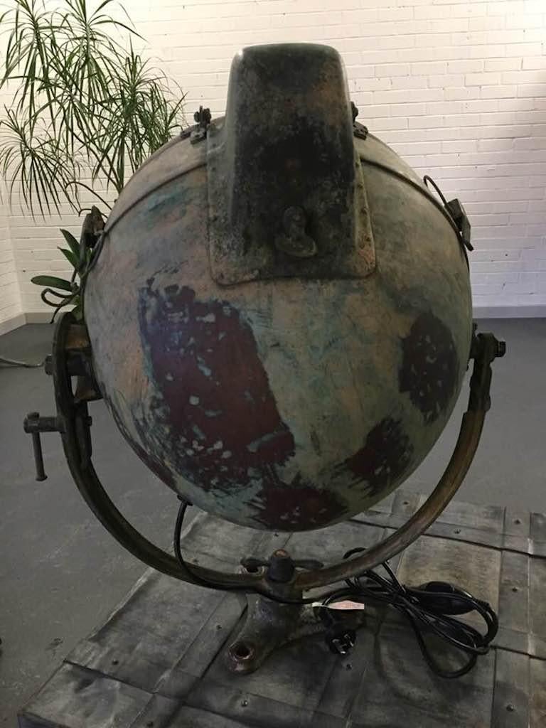 Rustic general electric vintage industrial spotlight from the 1930s.

Details
- Era: Industrial
- Date of Manufacture: 1930s / England
- Materials: Cast aluminum shade and steel
- Condition: Excellent, strong and sturdy.
- Wear: Wear consistent with