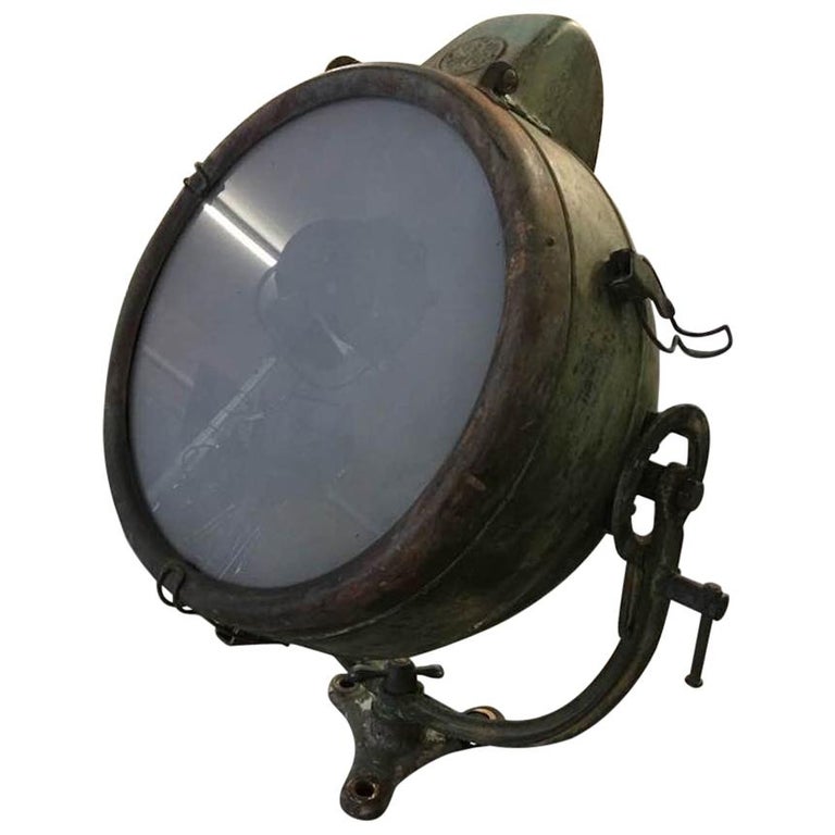 Rustic General Electric Vintage Industrial Spotlight from the 1930s at