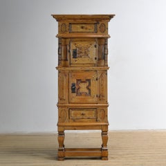 Rustic German pine and oak cabinet, circa 1850