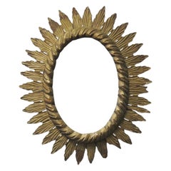 Rustic Gilt Wooden Mirror, France