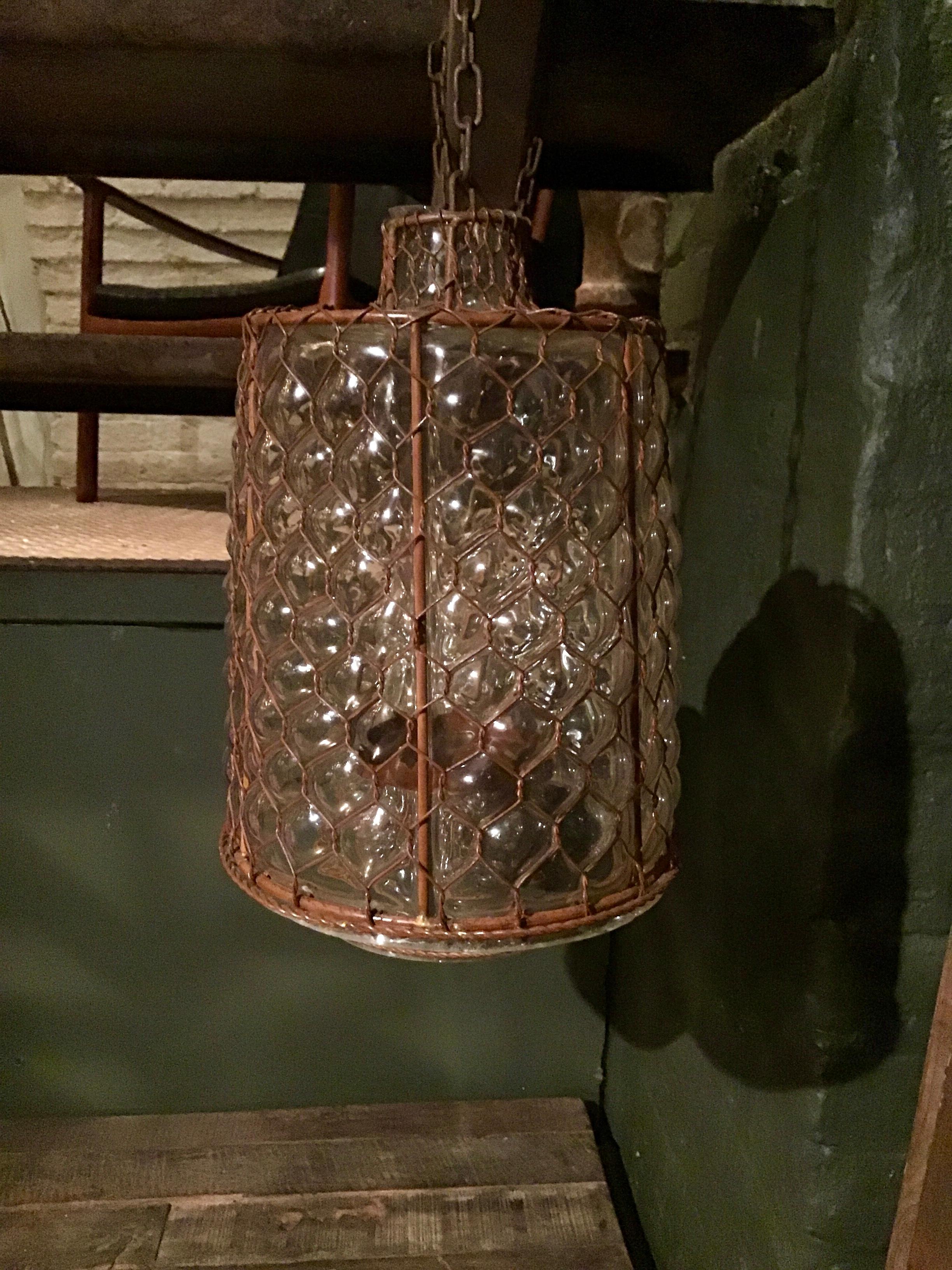 European Rustic Glass Cage Lantern