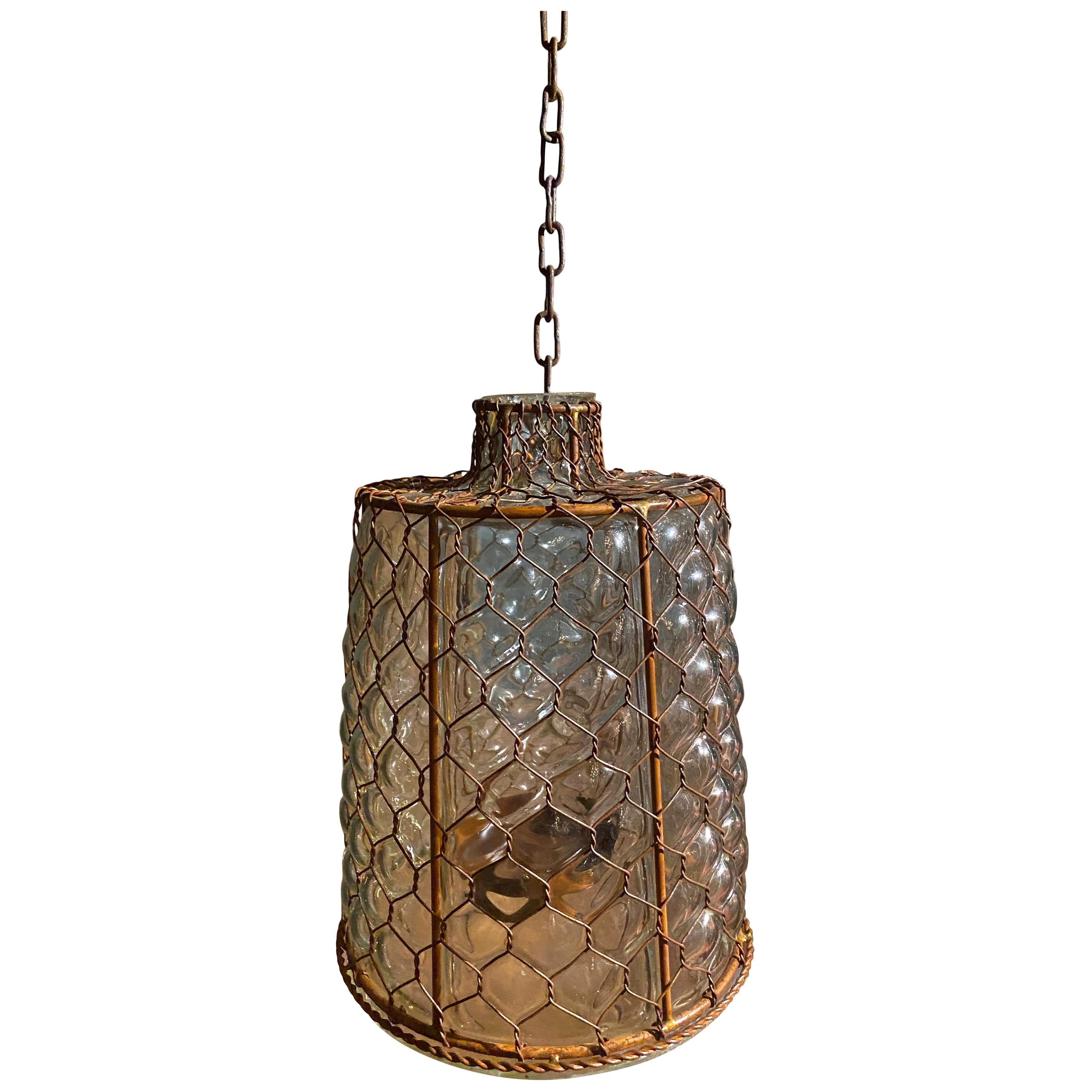 Rustic Glass Cage Lantern