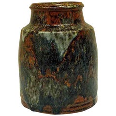 Rustic and vintage glazed ceramic vase, Erik Pløen- Norway 1960/70`s