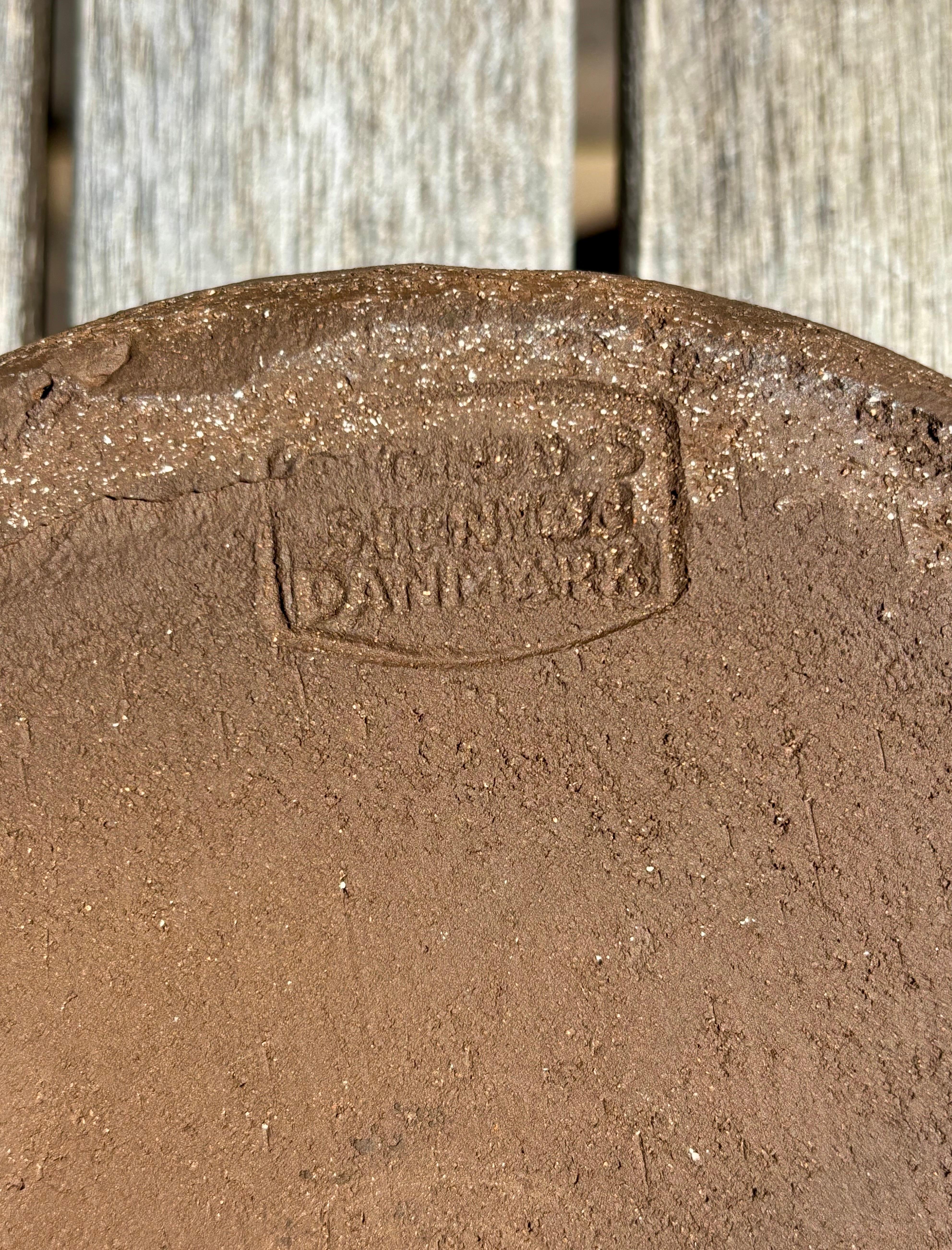 Rustic Gray, Brown Stoneware Bowl, 1960s For Sale 5