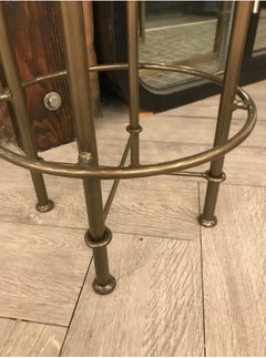 Rustic Gray Leather Counter Stool