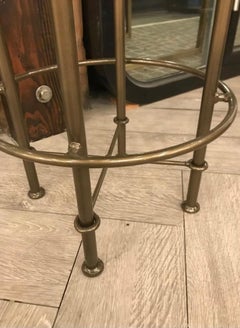 Rustic Gray Leather Counter Stool